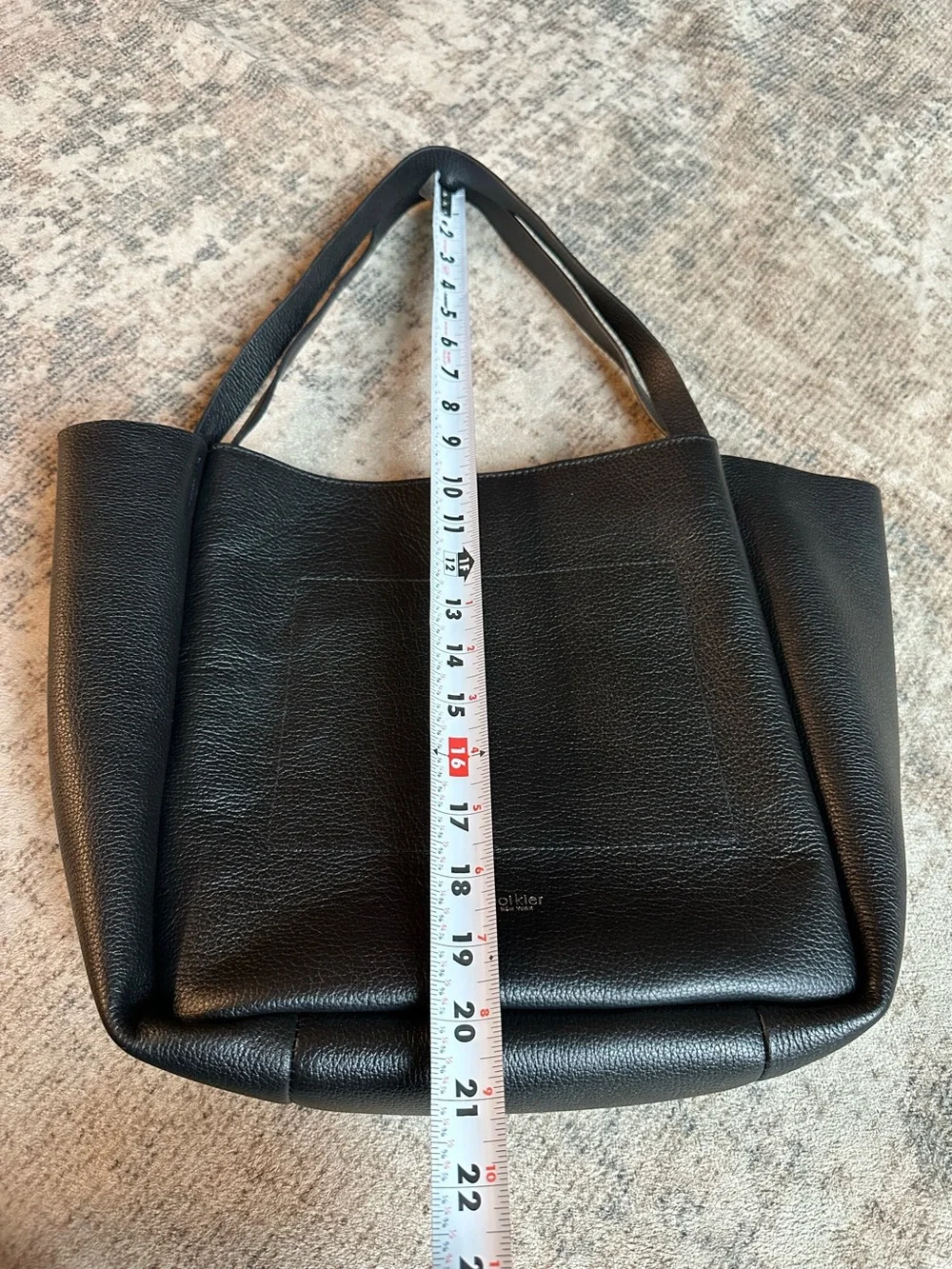 Botkier Tote‎ Bag Black Pebbled Leather Minimalist Shoulder Bag New York